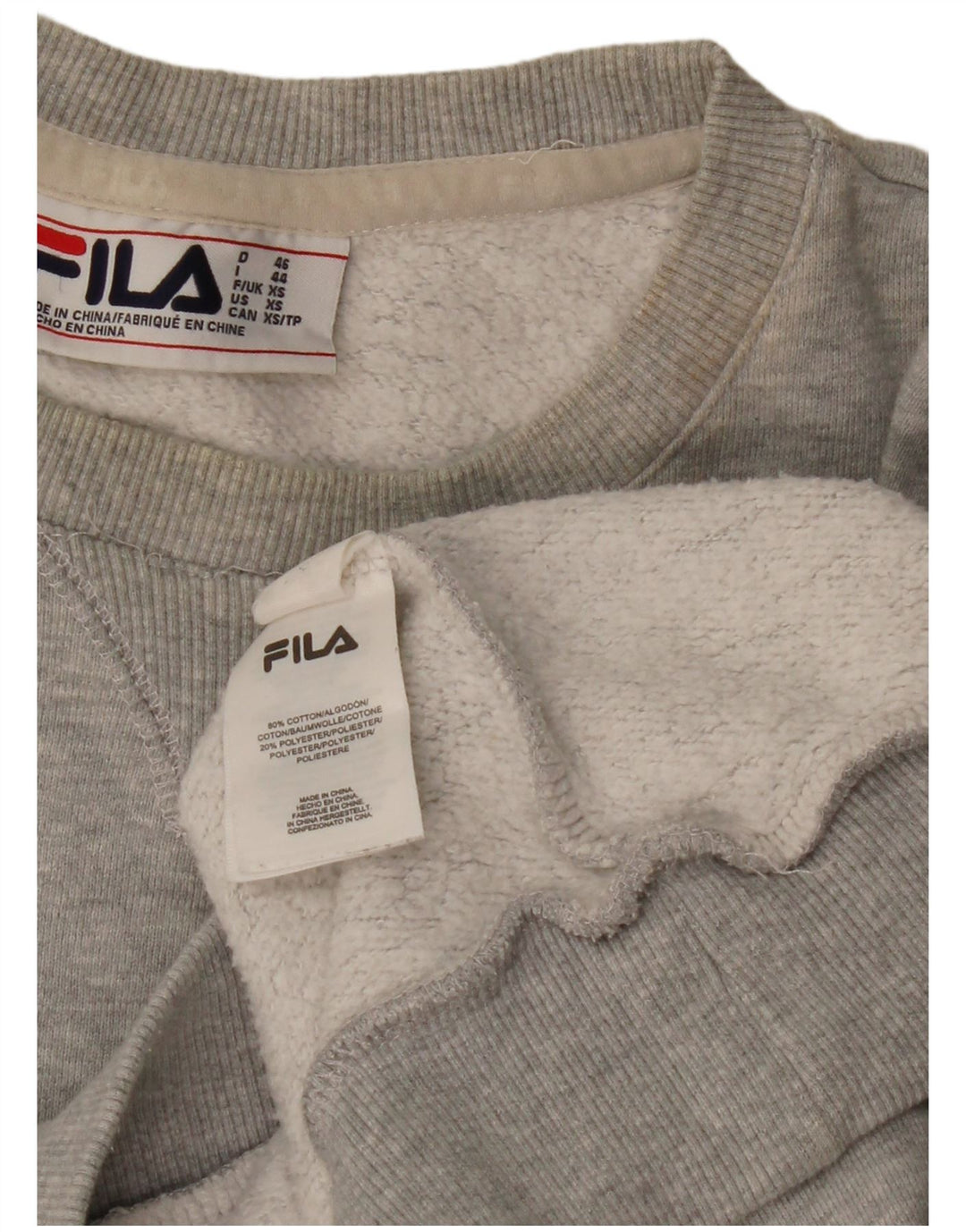 FILA Mens Loose Fit Sweatshirt Jumper XS Grey Cotton