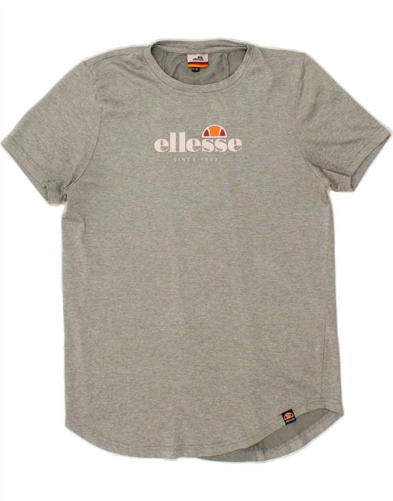 ELLESSE Mens Graphic T-Shirt Top Medium Grey Polyester Vintage Ellesse and Second-Hand Ellesse from Messina Hembry 