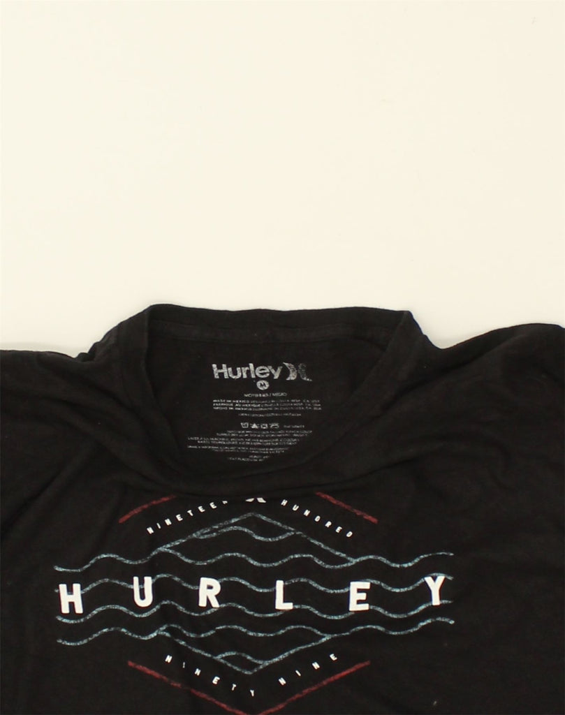 HURLEY Mens Graphic T-Shirt Top Medium Black Cotton | Vintage Hurley | Thrift | Second-Hand Hurley | Used Clothing | Messina Hembry 