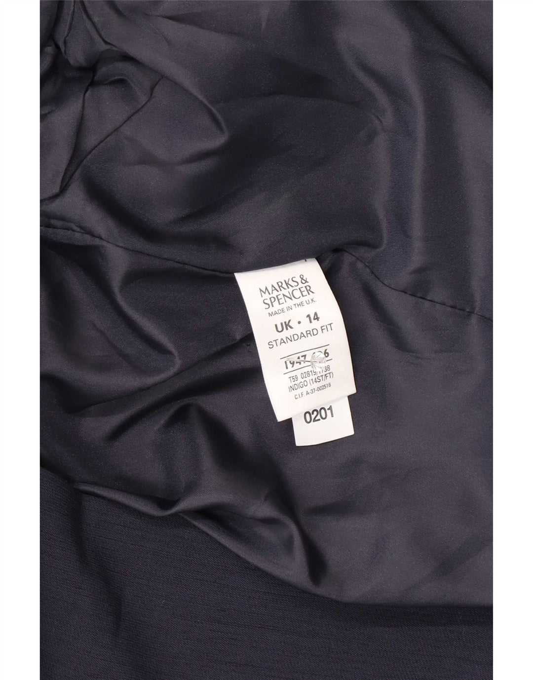 Marks & Spencer Womens Blazer Jacket UK 14 Large Navy Blue Polyester