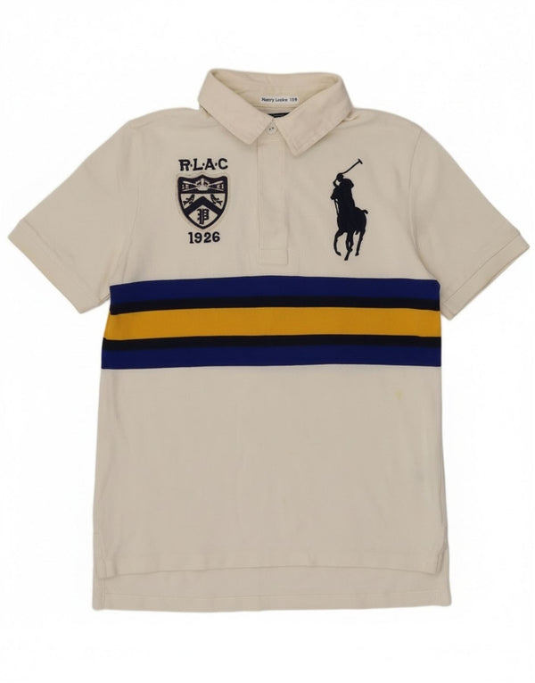 Polo Ralph Lauren Boys Polo Shirt 10-11 Years Medium White Striped