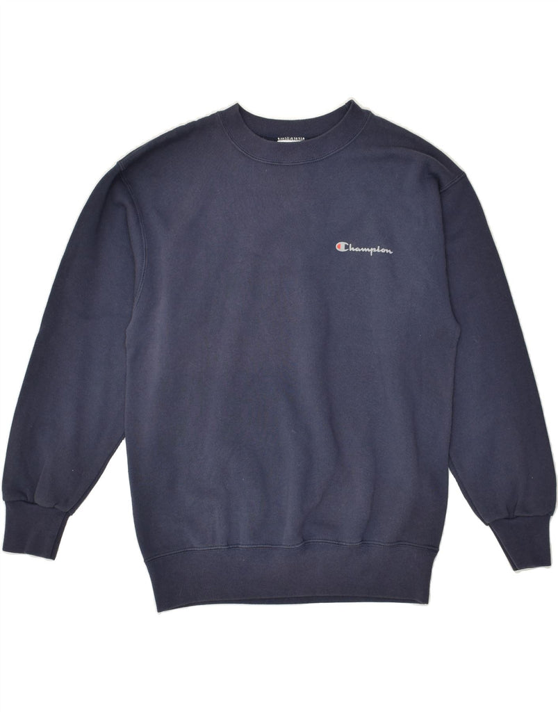 CHAMPION Boys Sweatshirt Jumper 14-15 Years Large Navy Blue Cotton | Vintage Champion | Thrift | Second-Hand Champion | Used Clothing | Messina Hembry 