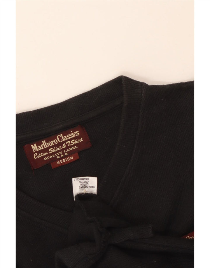 Marlboro Classics Mens Top Long Sleeve Medium Black Cotton