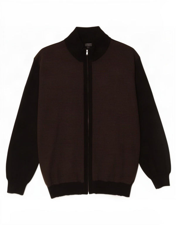 Marlboro Classics Mens Cardigan Sweater 4XL Brown Colourblock
