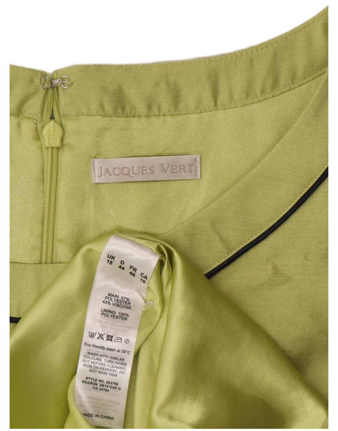 Jacques Vert Womens Sleeveless Sheath Dress UK 18 XL Green Polyester