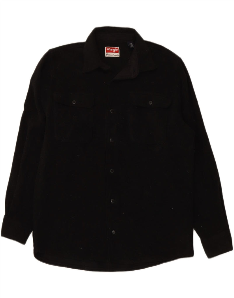 WRANGLER Mens Overshirt Fleece Shirt Medium Black Polyester Vintage Wrangler and Second-Hand Wrangler from Messina Hembry 