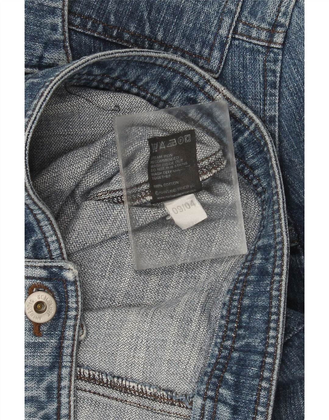 Marks & Spencer Womens Denim Jacket UK 12 Medium  Blue Cotton