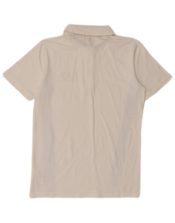 Emporio Armani Mens Graphic Polo Shirt Medium White Striped Cotton