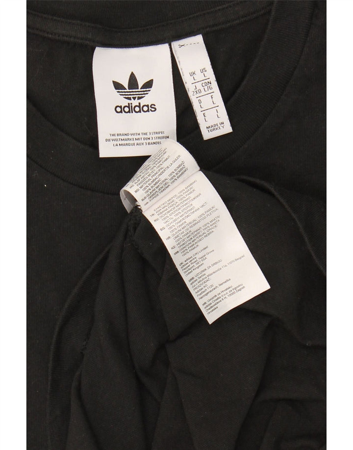 ADIDAS Mens Graphic T-Shirt Top Large Black Cotton Vintage Adidas and Second-Hand Adidas from Messina Hembry 
