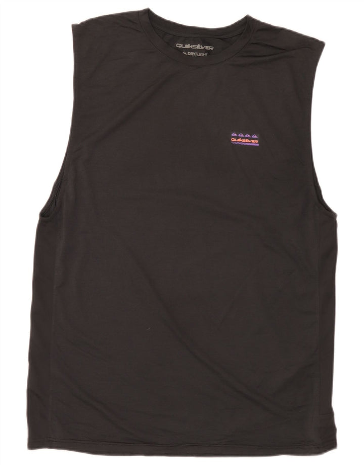 Quiksilver Mens Regular Fit Graphic Vest Top Medium Black Polyester
