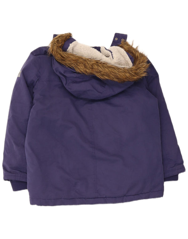 Crew Clothing Boys Hooded Sherpa Parka Jacket 11-12 Years Blue Polyester