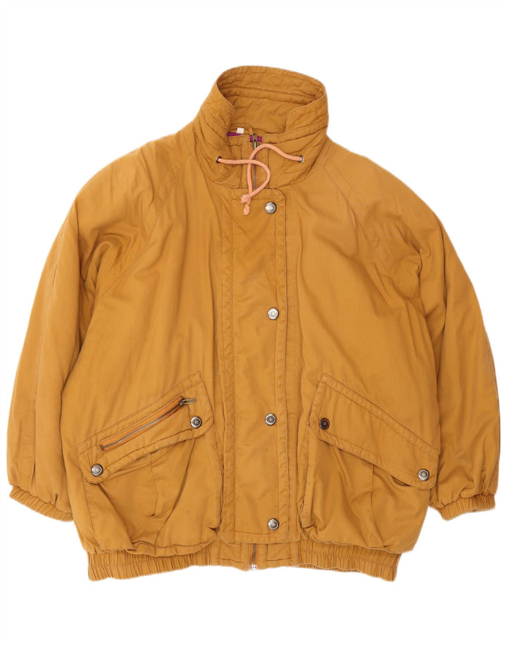 VINTAGE Womens Oversized Windbreaker Jacket IT 42 Medium Brown Cotton