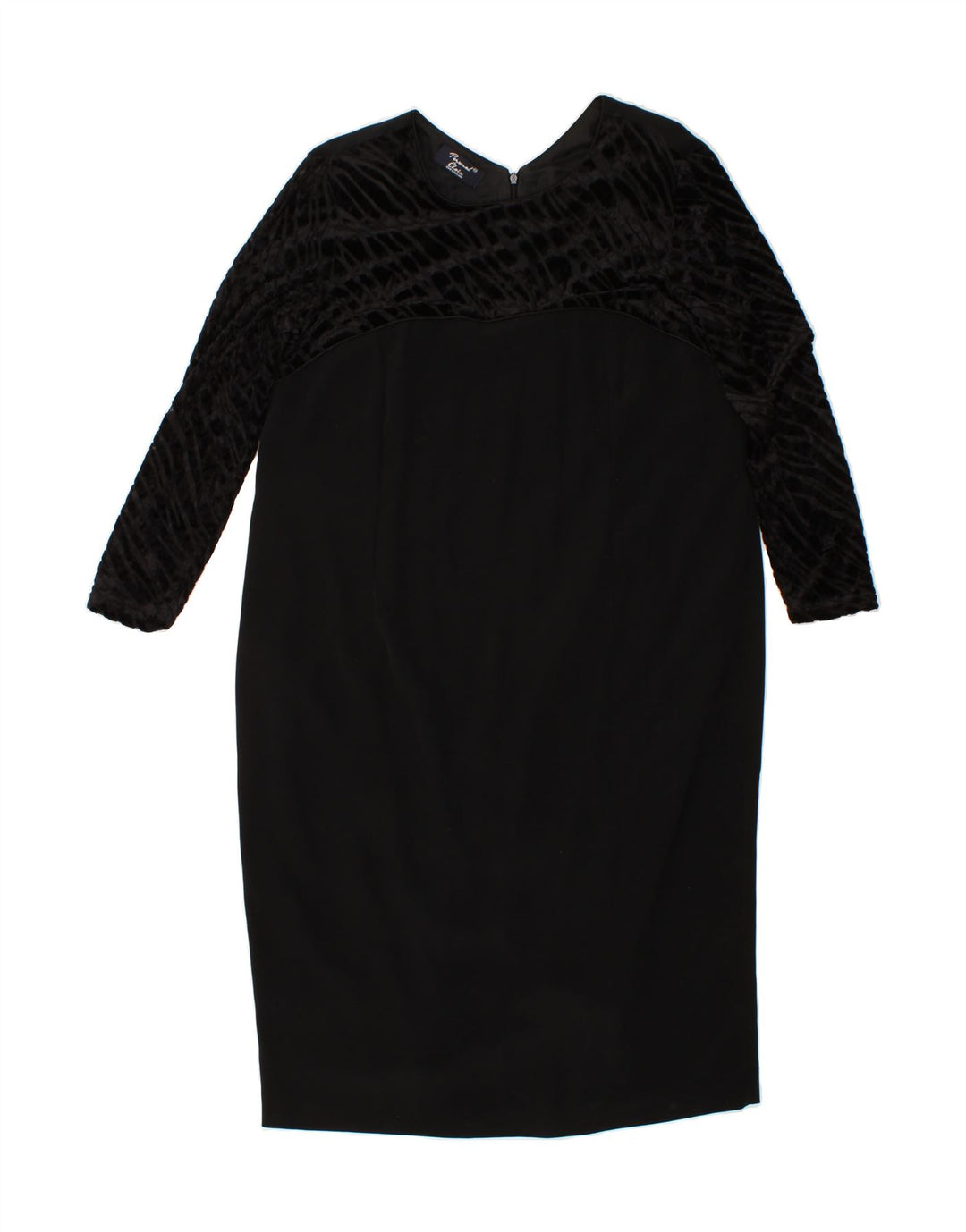VINTAGE Womens Long Sleeve Shift Dress UK 16 Large Black Vintage Vintage and Second-Hand Vintage from Messina Hembry 