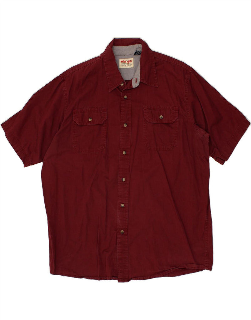 WRANGLER Mens Short Sleeve Shirt Large Red Cotton Vintage Wrangler and Second-Hand Wrangler from Messina Hembry 