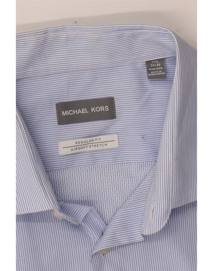 MICHAEL KORS Mens Regular Fit Shirt Size 17 1/2 XL Blue Pinstripe Vintage Michael Kors and Second-Hand Michael Kors from Messina Hembry 