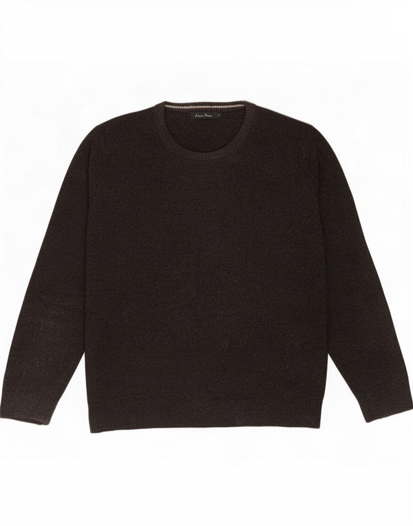 James Pringle Mens Crew Neck Jumper Sweater Medium Black Lambswool