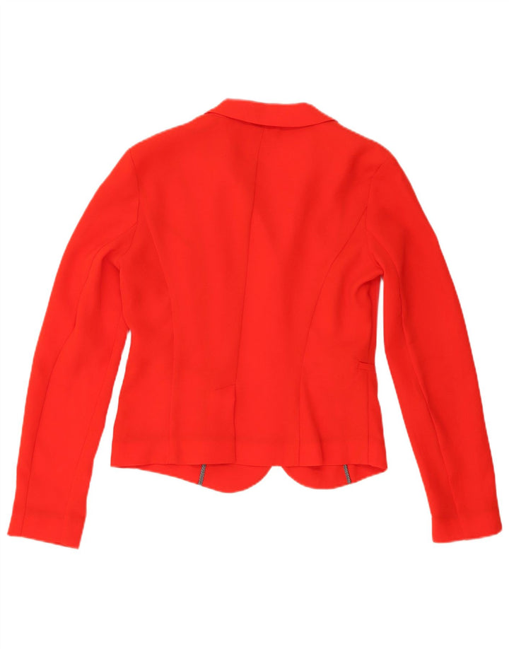 Sisley Womens 4 Button Blazer Jacket UK 10 Small Orange Polyester