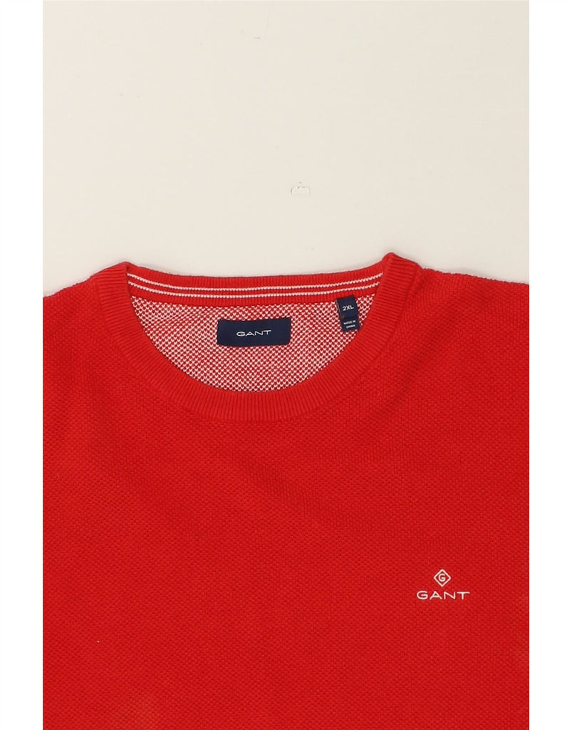 GANT Mens Crew Neck Jumper Sweater 2XL Red Cotton | Vintage Gant | Thrift | Second-Hand Gant | Used Clothing | Messina Hembry 