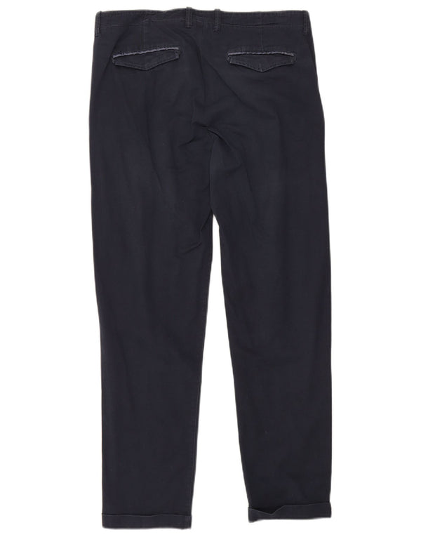 Roberto Cavalli Mens Slim Chino Trousers IT 46 Small W32 L28 Navy Blue