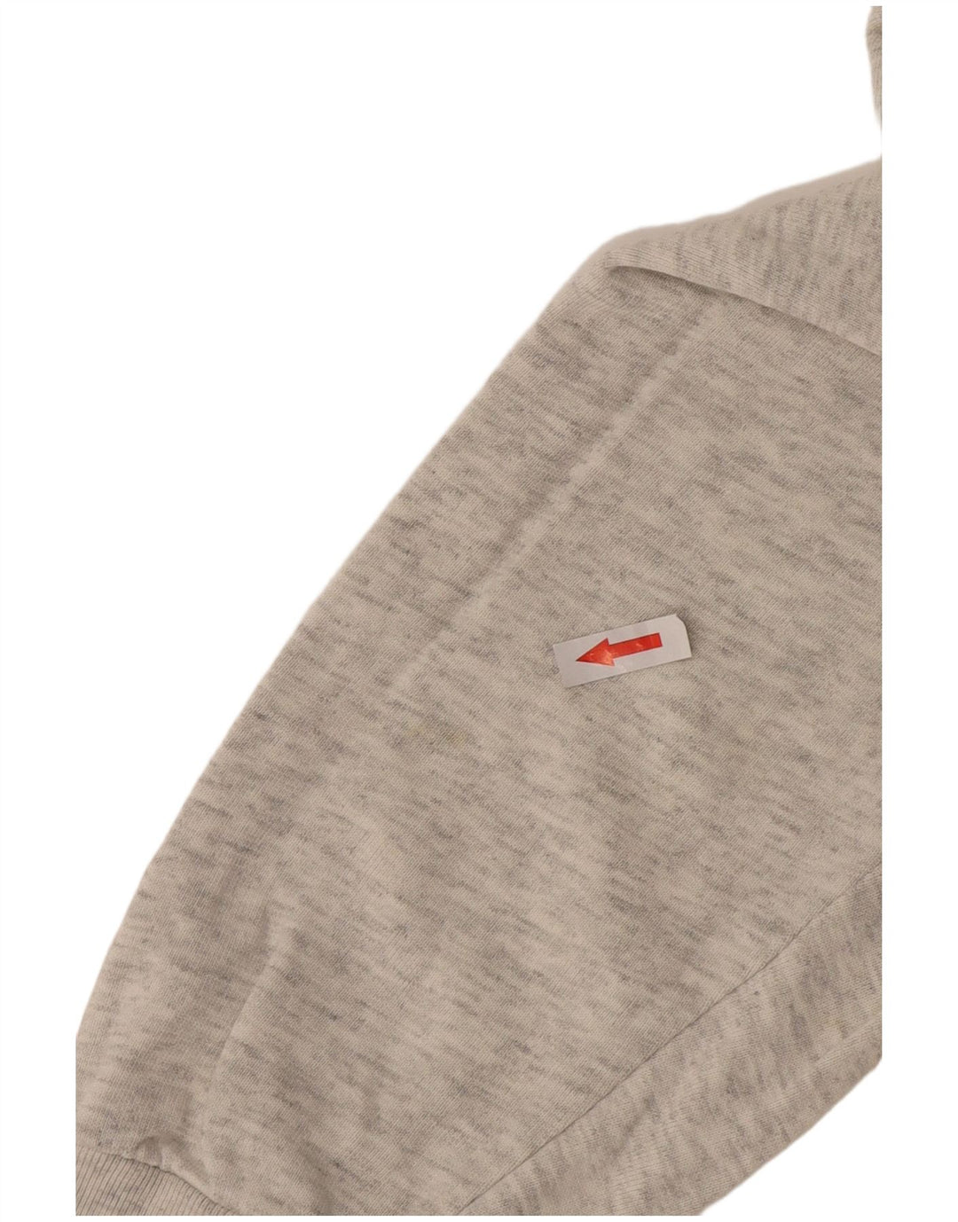 Champion Mens Zip Neck Sweatshirt Jumper Medium Grey Flecked Cotton