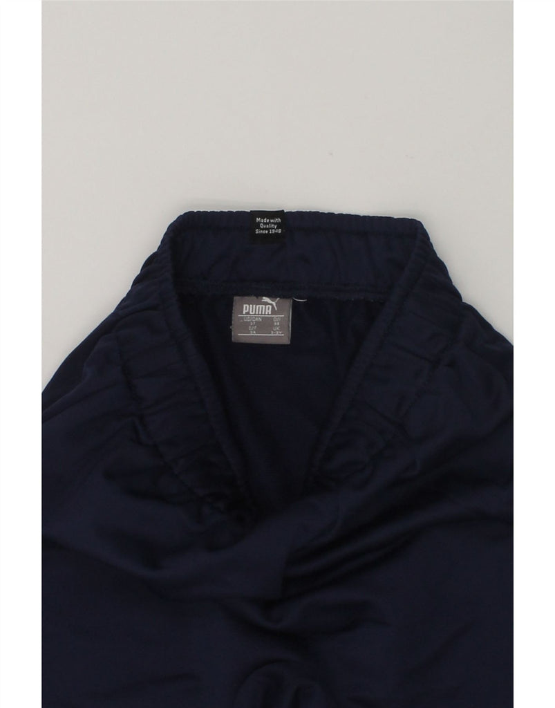 PUMA Boys Graphic Tracksuit Trousers Joggers 2-3 Years Navy Blue Polyester | Vintage Puma | Thrift | Second-Hand Puma | Used Clothing | Messina Hembry 