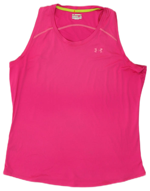Under Armour Womens Heat Gear Vest Top UK 18 XL Pink Polyester