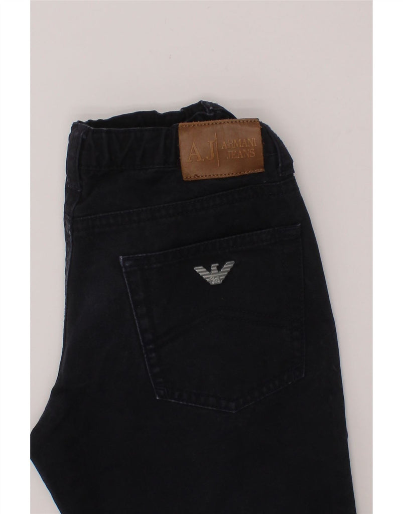 ARMANI Boys Straight Jeans 7-8 Years W22 L24 Navy Blue Cotton Vintage Armani and Second-Hand Armani from Messina Hembry 