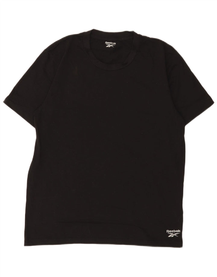 Reebok Mens T-Shirt Top Large Black Cotton