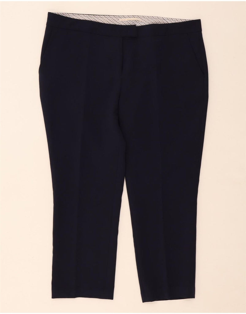 GAUDI Womens Straight Crop Suit Trousers IT 48 XL W38 L24 Navy Blue Vintage Gaudi and Second-Hand Gaudi from Messina Hembry 