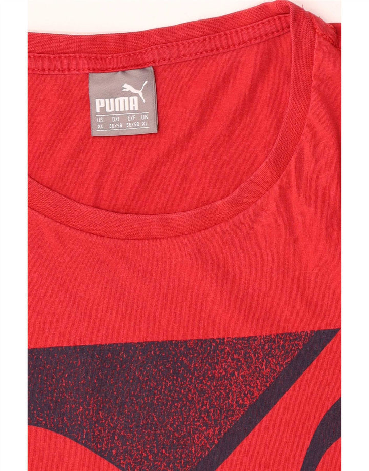 Puma Mens Regular Graphic T-Shirt Top XL Red Cotton