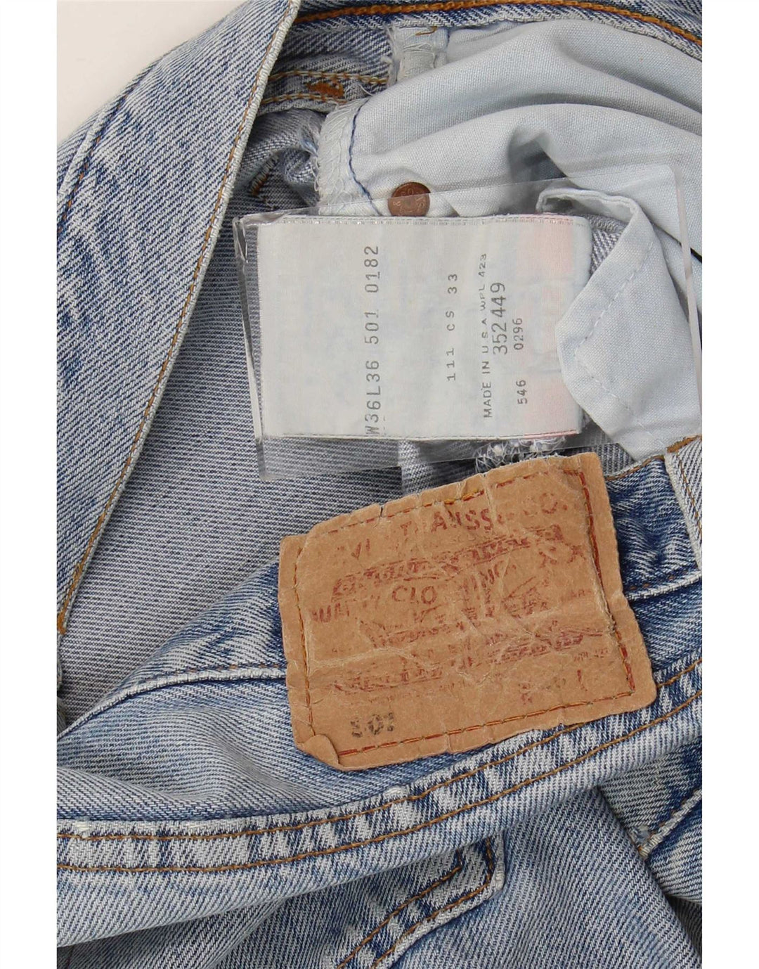 Levi's Mens 501 Distressed Straight Jeans W36 L28 Blue Cotton
