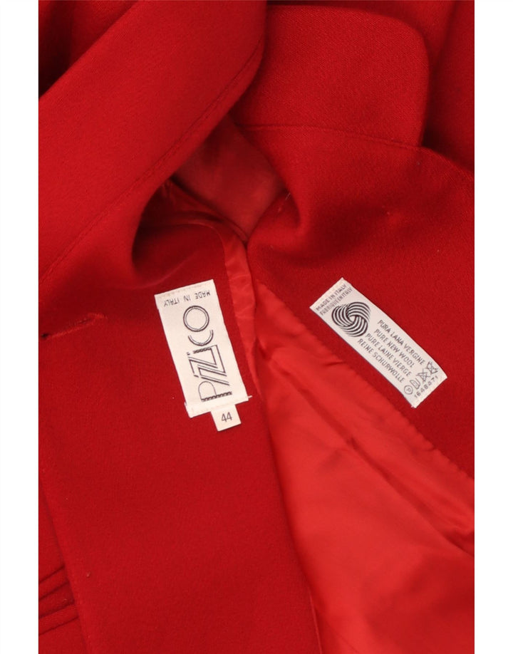 Vintage Womens 2 Button Blazer Jacket IT 44 Medium Red Virgin Wool