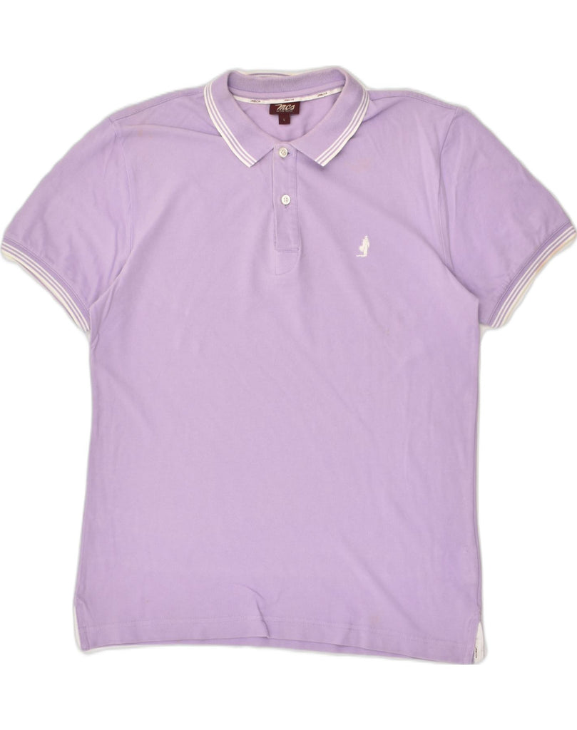 MARLBORO CLASSICS Mens Slim Polo Shirt Large Purple Cotton | Vintage MCS | Thrift | Second-Hand MCS | Used Clothing | Messina Hembry 