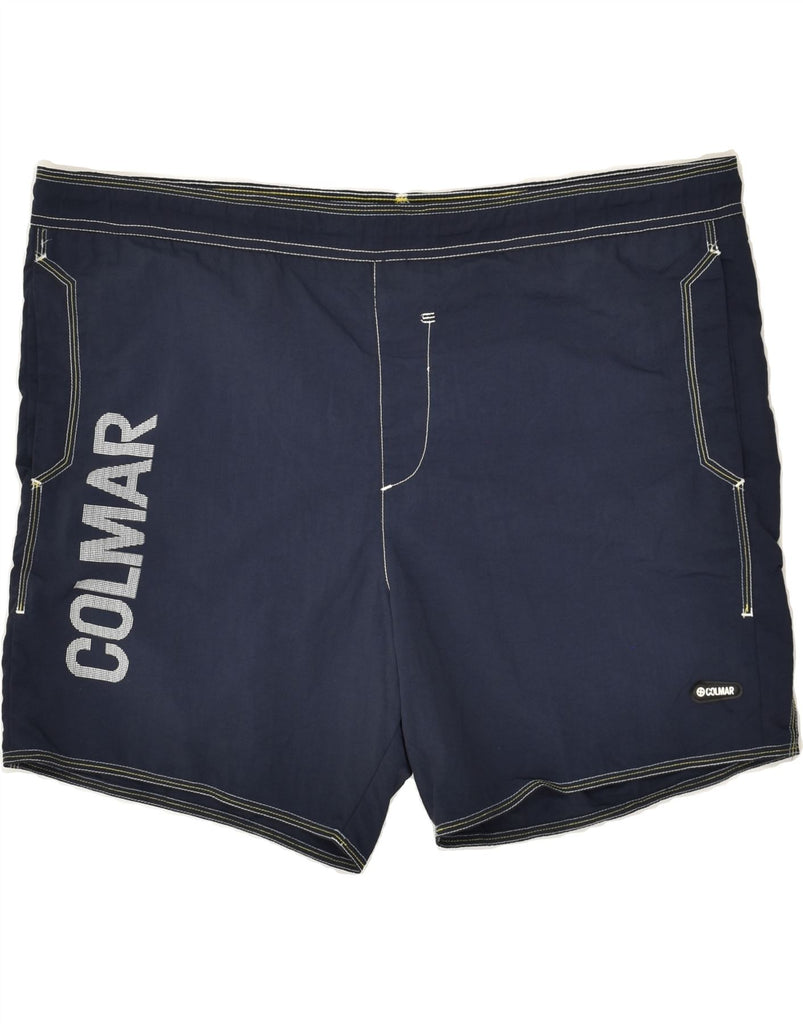 COLMAR Mens Graphic Sport Shorts IT 52 XL Navy Blue Polyester | Vintage Colmar | Thrift | Second-Hand Colmar | Used Clothing | Messina Hembry 