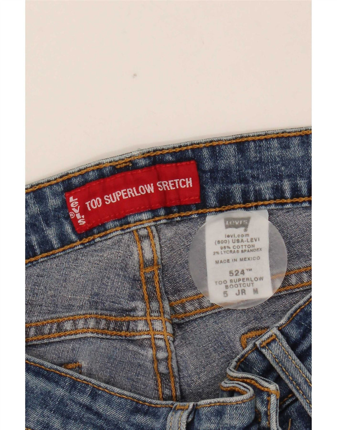 Levi's Womens 524 Super Low Bootcut Jeans Medium W30 L30 Blue Cotton