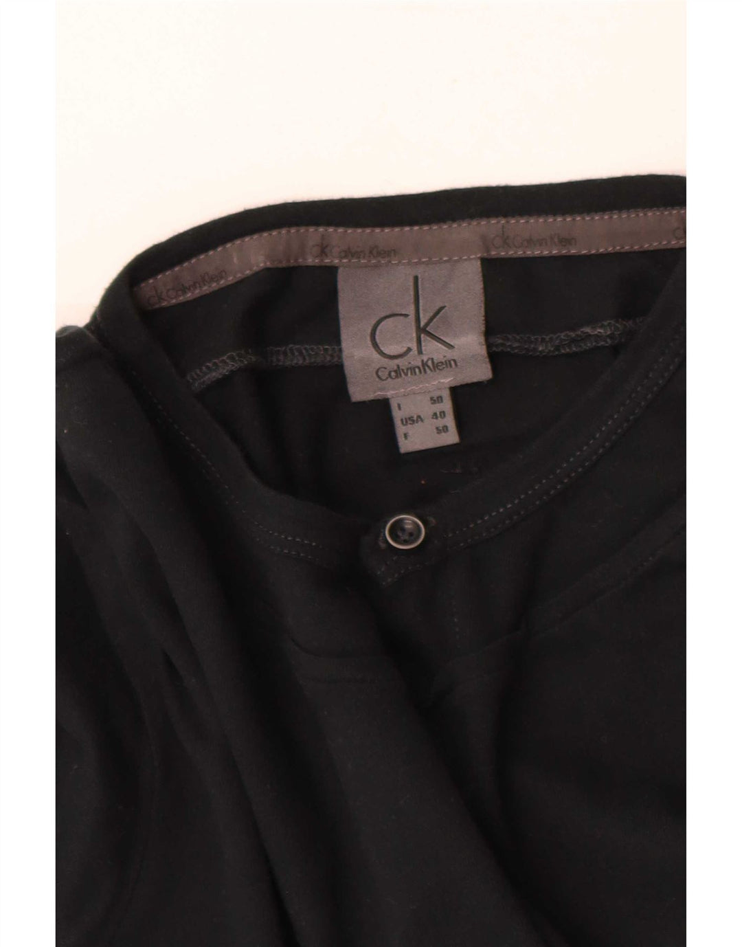 Calvin Klein Jeans Mens Top Long Sleeve IT 50 Medium Black