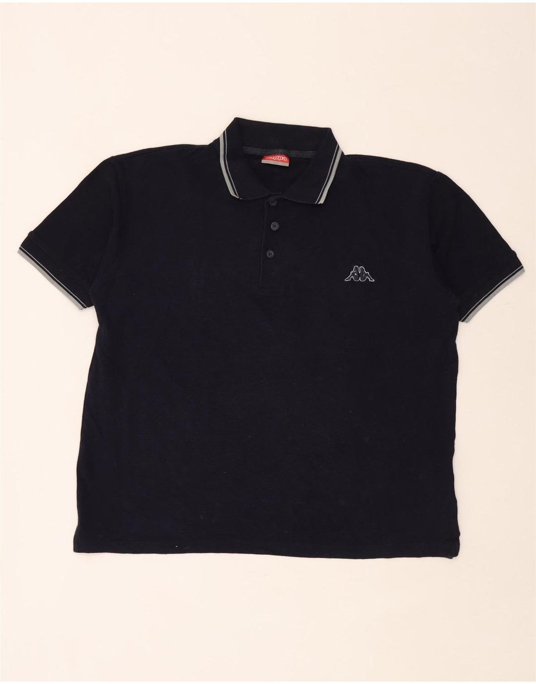 Kappa Mens Polo Shirt Medium Navy Blue Cotton