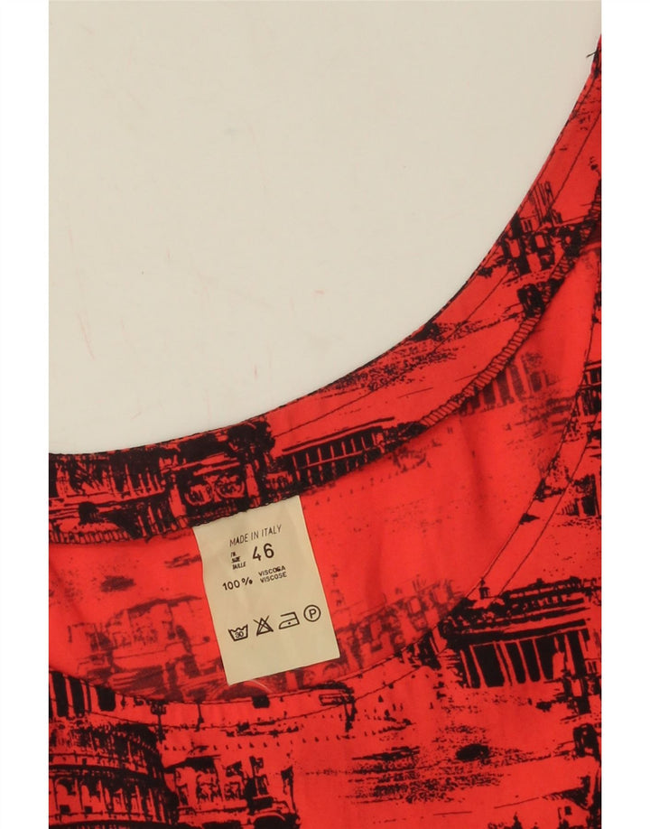 Vintage Womens Graphic Oversized 2 Piece Set IT 46 Large Red Viscose