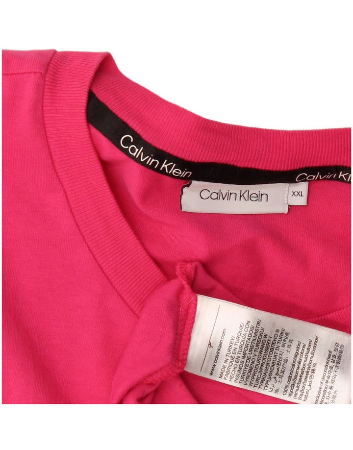 Calvin Klein Womens Graphic T-Shirt Top 2XL Pink Cotton