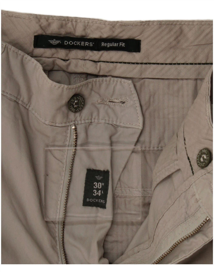 Dockers Mens Regular Fit Straight Chino Trousers W30 L34 Grey