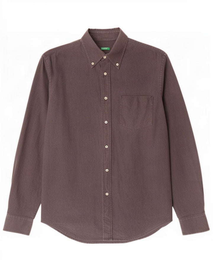 Benetton Mens Shirt Medium Grey
