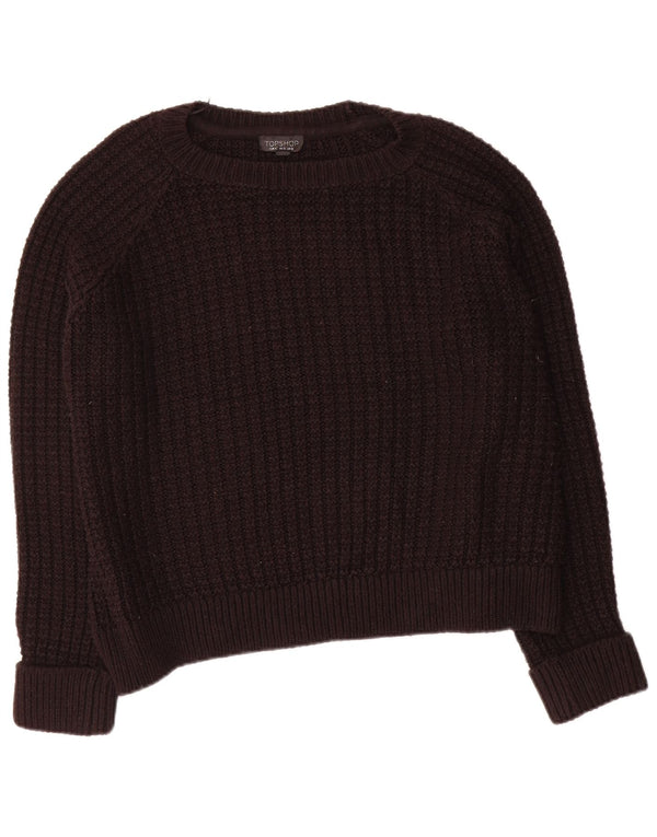 Topshop Womens Oversized Boat Neck Jumper Sweater UK 14 Large Black Acrylic