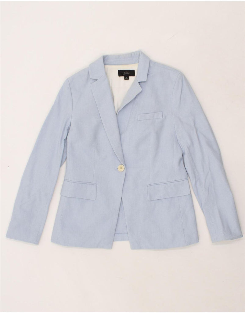 J. CREW Womens 1 Button Blazer Jacket US 2 XS Blue Cotton Vintage J. Crew and Second-Hand J. Crew from Messina Hembry 