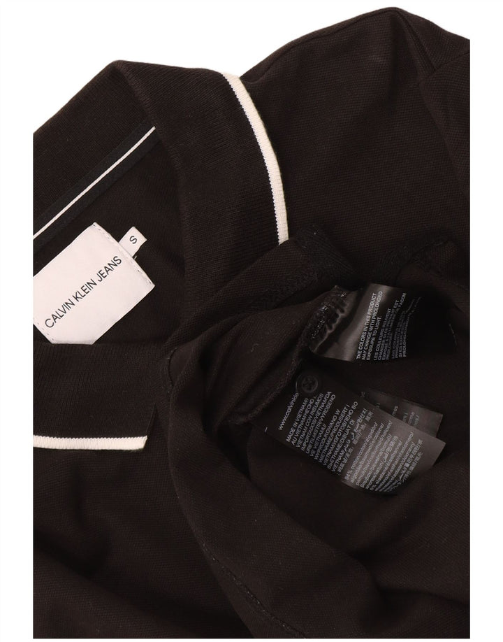 Calvin Klein Jeans Mens Polo Shirt Small Black Cotton