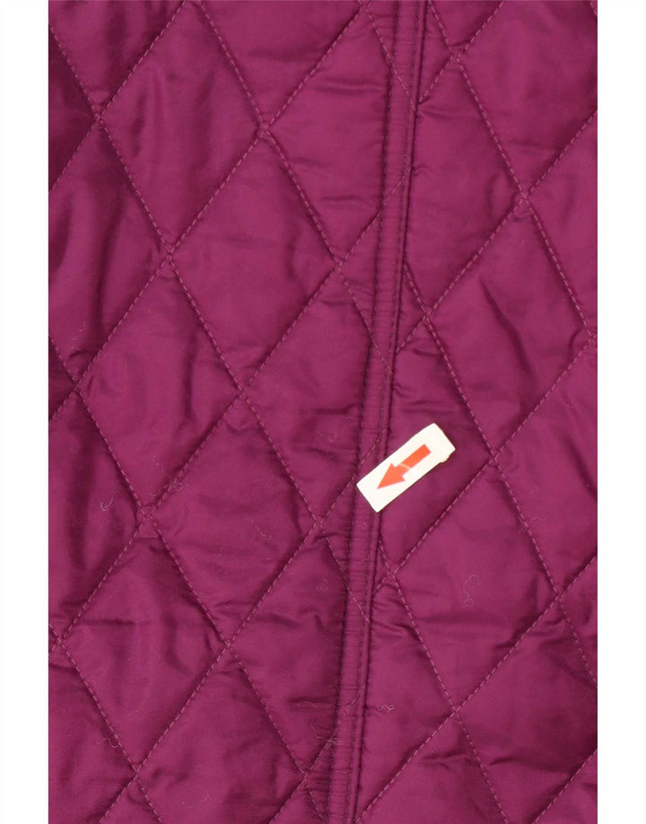 Barbour Womens Quilted Jacket UK 16 Large Purple Colourblock Polyamide