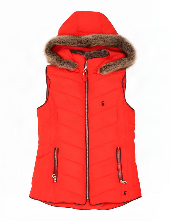 Joules Girls Hooded Padded Gilet 11-12 Years Red Polyester