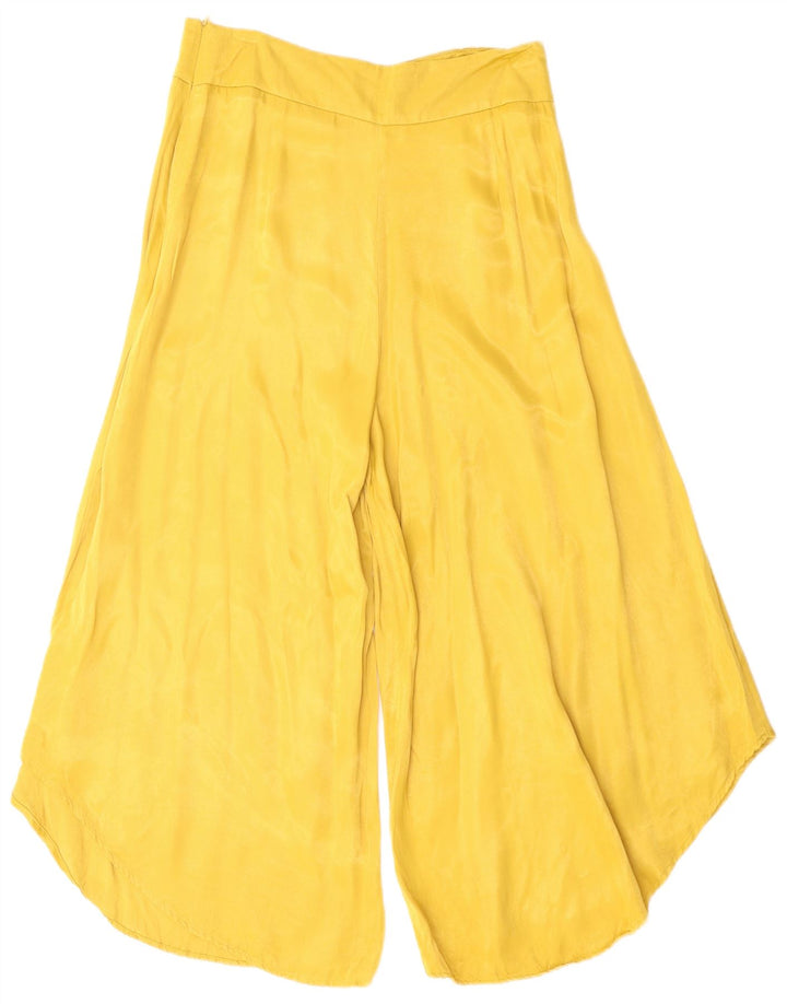 Zara Womens High Waist Cullotes Capri Trousers Medium W28 L21 Yellow