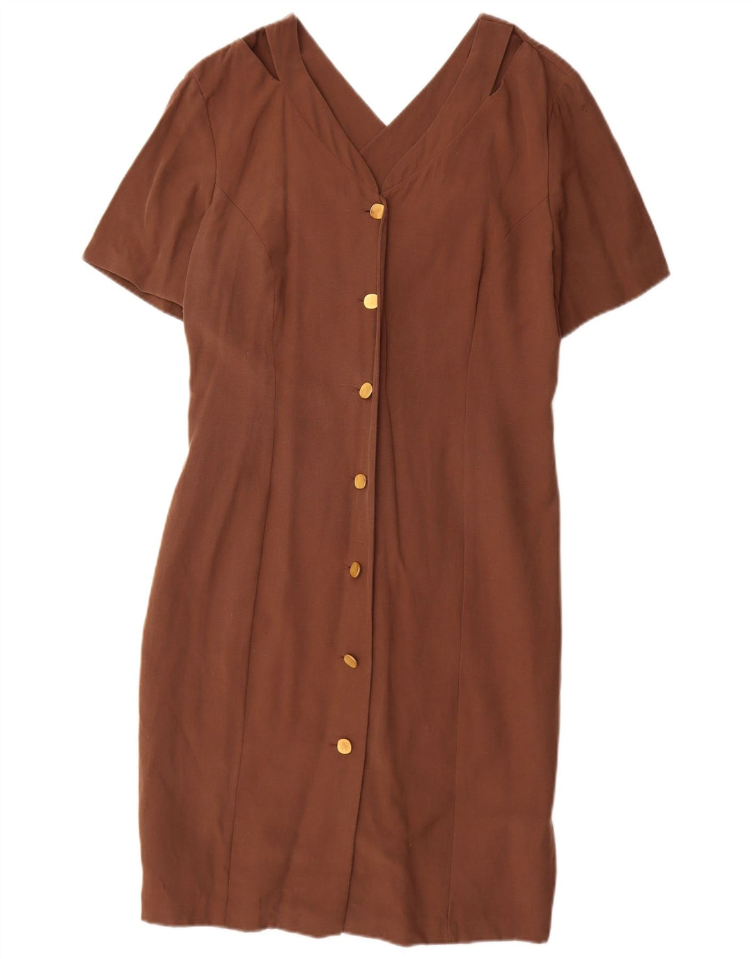 VICINI Womens Sheath Dress IT 40 Small Brown Modal