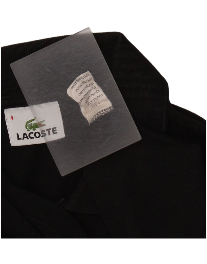 Lacoste Mens Long Sleeve Polo Shirt Size 4 Medium Black Cotton