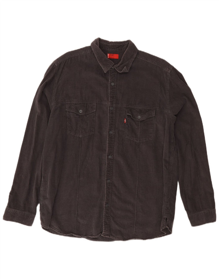 Levi's Mens Corduroy Shirt XL Grey Cotton